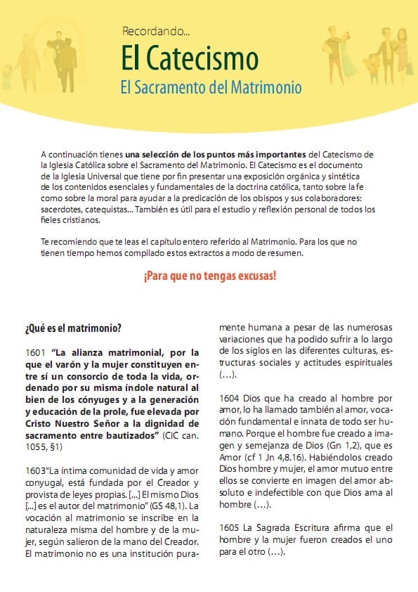 El Sacramento del Matrimonio - Extracto del Catecismo