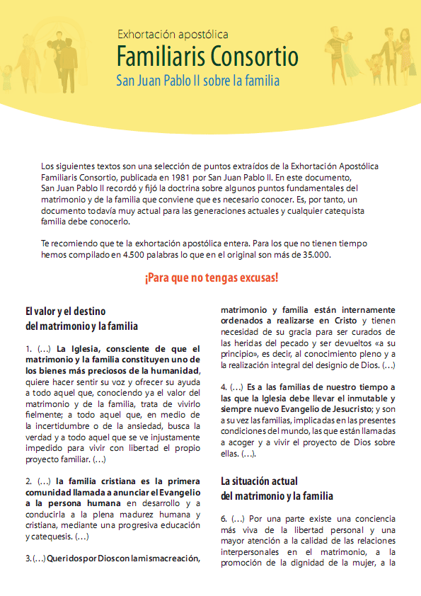 Exhortación apostólica Familiaris Consortio - Extracto (PDF)
