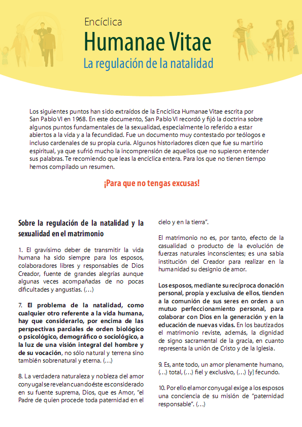 Humanae Vitae - La_regulación de la natalidad - Extracto (PDF)